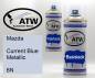 Preview: Mazda, Current Blue Metallic, 6N: 400ml Sprühdose + 400ml Klarlack - Set, von ATW Autoteile West.